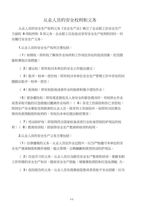 从业人员安全生产义务有