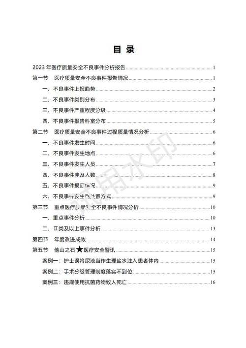 医疗质量与医疗安全分析