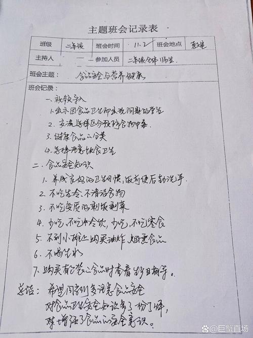 食品安全安全教育记录