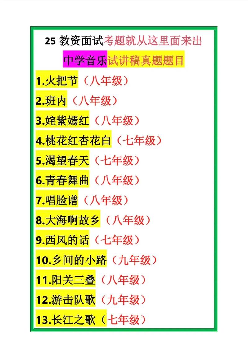 初中音乐面试试讲技巧