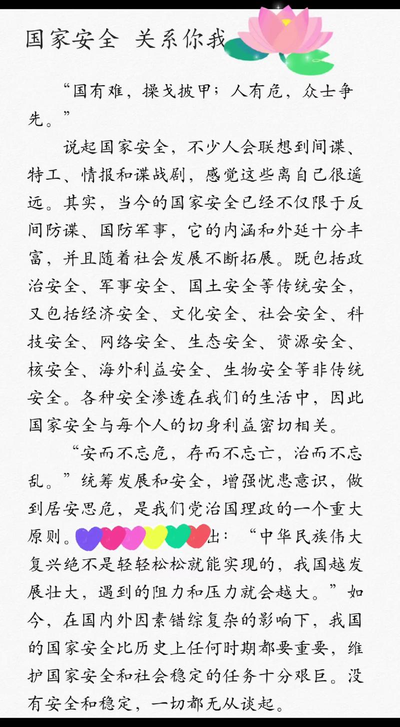 对国家安全问题的看法