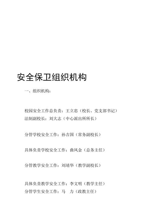 医院安全保卫组织机构