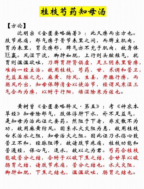 桂枝芍药知母汤 痛风