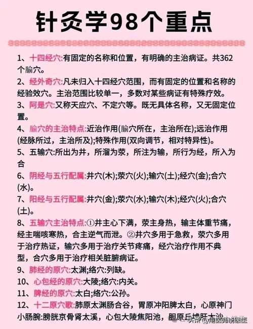 针灸学期末考试重点