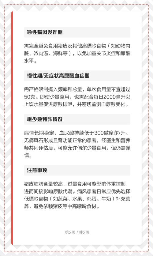 痛风病人能吃猪皮吗