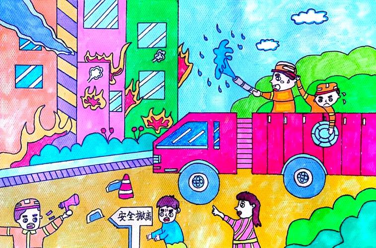 幼儿园消防安全亲子画