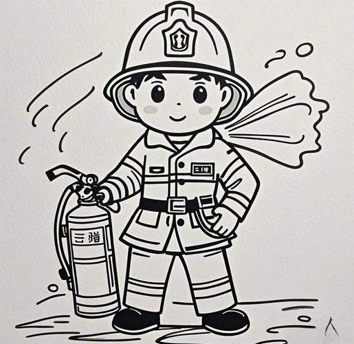 简易幼儿的消防安全画