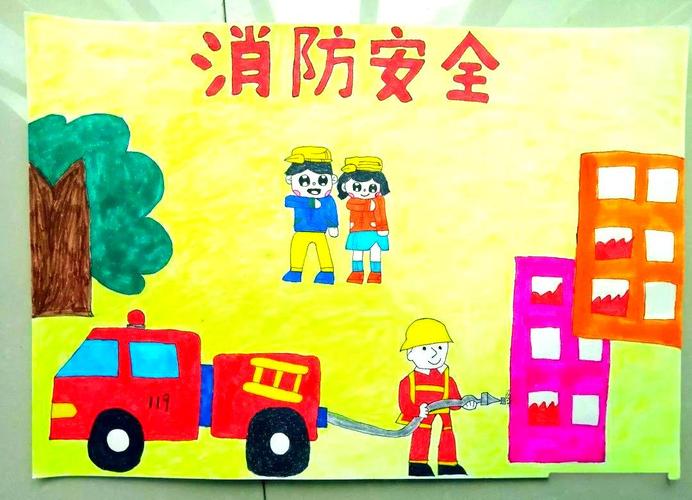 简易幼儿的消防安全画
